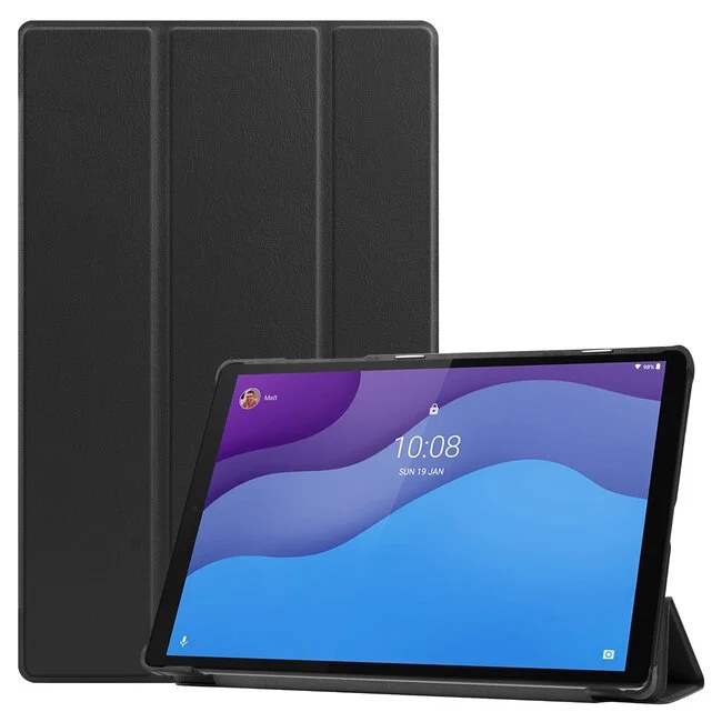Tablet Hoes geschikt voor Lenovo Tab M10 HD tri-fold Hoes - 2e Generatie (TB-X306) - 10.1 Inch - Auto Sleep/Wake Functie - Zwart