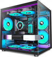 FOIFKIN F100 PC Case, Pre-Installed 3 ARGB Fan, Micro ATX PC Case, Gaming, Black