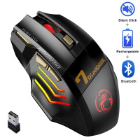 IMICE GW-X7 draadloze gamingmuis, 3200 DPI, Bluetooth/2.4G, 7 knoppen, oplaadbaar, RGB LED
