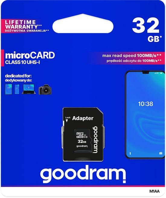 Goodram - Geheugenkaart - microSD - 32 GB - Class 10 - UHS-I - Adapter SD
Merk:Goodram
•
4,3
Bekijk 4 reviews

•
Delen