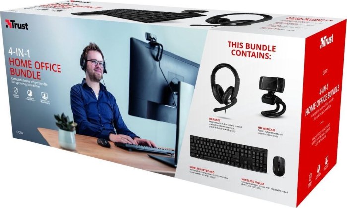 Trust 4 in 1  Webcam microfoon Headset en een Toetsenbord met muis