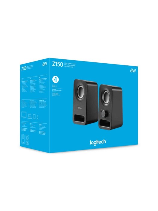 Logitech Z150 | 2.0 Luidsprekerset | 3W RMS | Helder Stereogeluid | Zwart