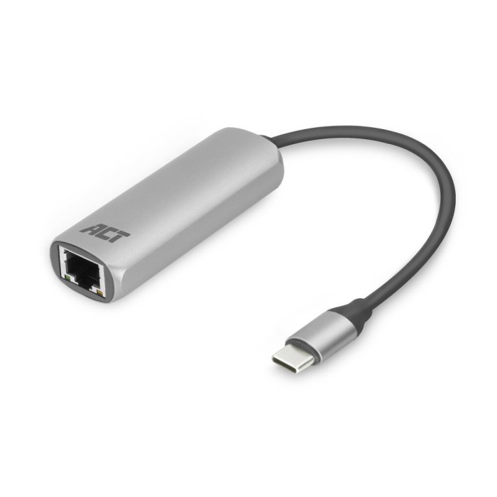 ACT AC7335 | USB-C naar Gigabit Ethernet Adapter | 10/100/1000 Mbps | Plug & Play
