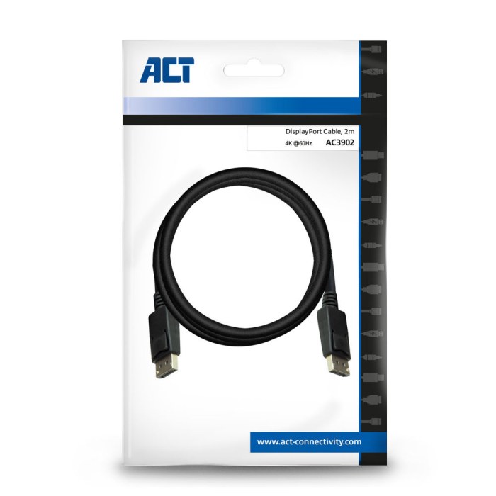 ACT AC3902 | DisplayPort Kabel | 2,0m | Zwart