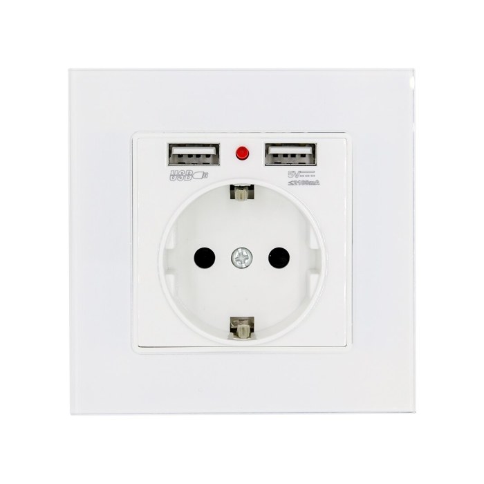 Cablexpert Wall Socket with USB Charger 5V DC,2.1 A
