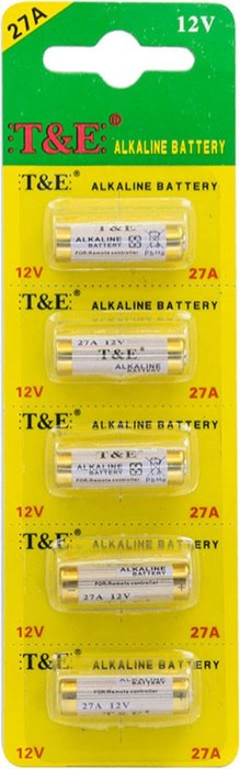 T&E Alkaline Batterij 12V / 27A (5 stuks)
