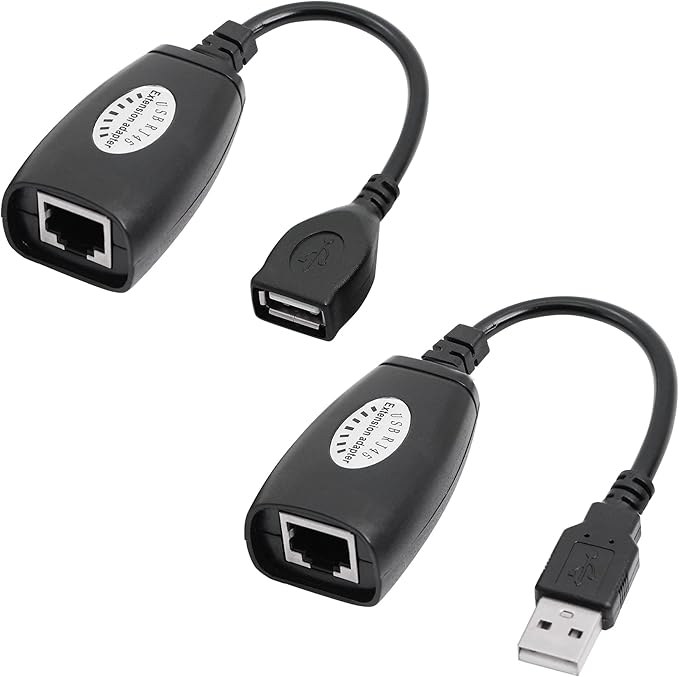 YACSEJAO USB Ethernet Extender Adapter USB over RJ45 Ethernet-connector voor Cat6/5/5e verlengkabel adapter tot 50 m (50 m)