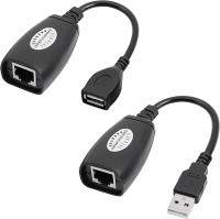 YACSEJAO USB Ethernet Extender Adapter USB over RJ45 Ethernet-connector voor Cat6/5/5e verlengkabel adapter tot 50 m (50 m)