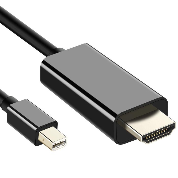 Mini Displayport Male to HDMI Male / Gold plated ABS Type 4K / 60 Hz 2 mtr kleur zwart.