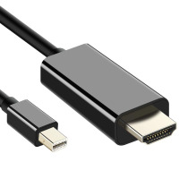 Mini Displayport Male to HDMI Male / Gold plated ABS Type 4K / 60 Hz 2 mtr kleur zwart.