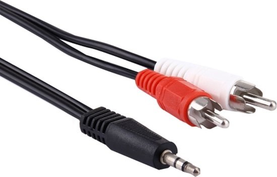 Câble audio Jack 3,5 mm stéréo vers RCA mâle de bonne qualité, longueur: 1 m