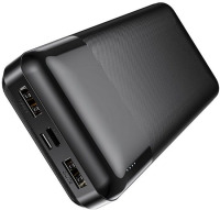Hoco Poerbank 20.000 mAh-Compacte Snellader-2x USB-A Output-Met LED indicator-Zwart