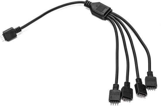 Premium 4Pin Fan Splitter Kabel - Fan - PWM - Computer Case - 1 naar 4 Fan Splitter Kabel - Adapter Kabel voor Computer of Mining Rig