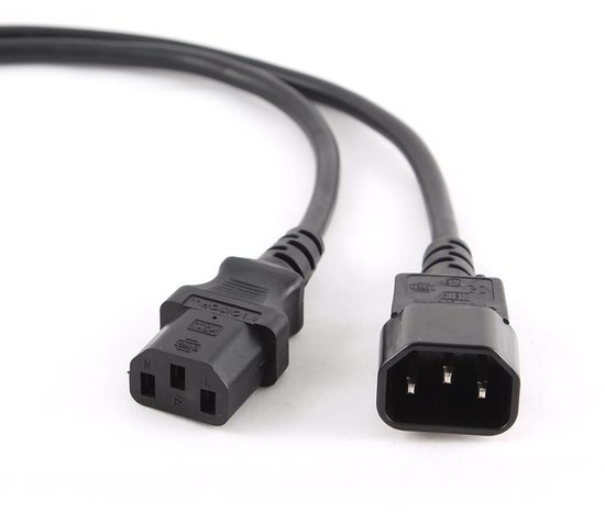 C13 - C14 stroomkabel voor UPS/PDU - 3x 0,75mm / zwart - 1,8 meter.