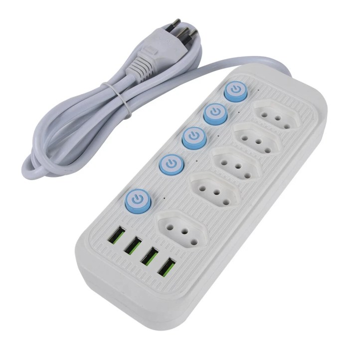 AC Power Strip USB Output / 100-250V 50/60Hz / 4000W (Max).