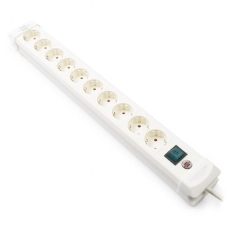Stekkerdoos 10-Voudig kleur wit USB: 230V-50Hz Max 0.5A