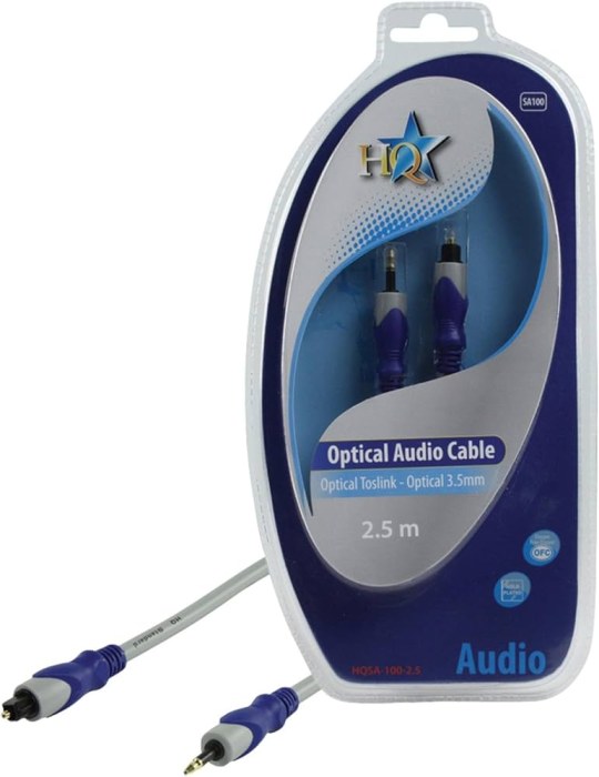HQ 2.5 m standaard toslink naar optische 3.5 mm kabel
