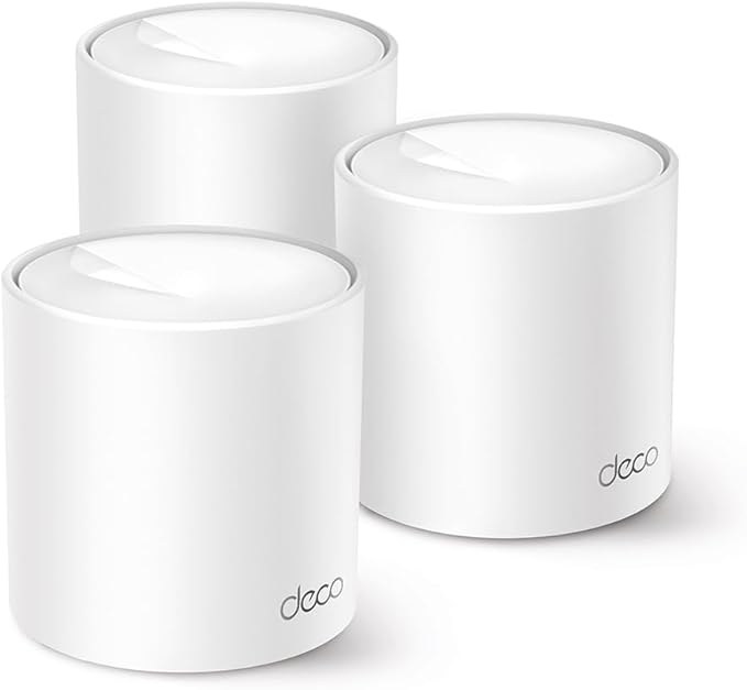 TP-Link Deco X1500 (Pack of 3) WiFi 6 AI Mesh AX1500 Dual Band 2.4GHz / 5GHz, Range up to 600 m², 3 x Gigabit Ports Per Unit, Band 160MHz Channel, ODFMA, 1024QAM, White