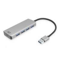 ACT AC6121 | USB 3.2 Gen 1 3.1 Gen 1 Type-A Interface Hub | 5000 Mbit/s | Aluminium