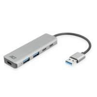 ACT AC6125 | USB 3.2 Gen 1 3.1 Gen 1 Type-A Interface Hub | 5000 Mbit/s | Grijs