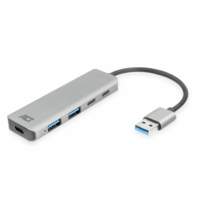 ACT AC6125 | USB 3.2 Gen 1 3.1 Gen 1 Type-A Interface Hub | 5000 Mbit/s | Grijs