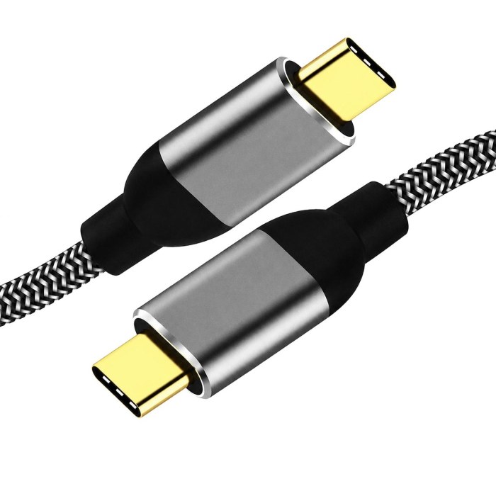 USB-C naar USB-C kabel - 1 meter - Zwart / Grijs