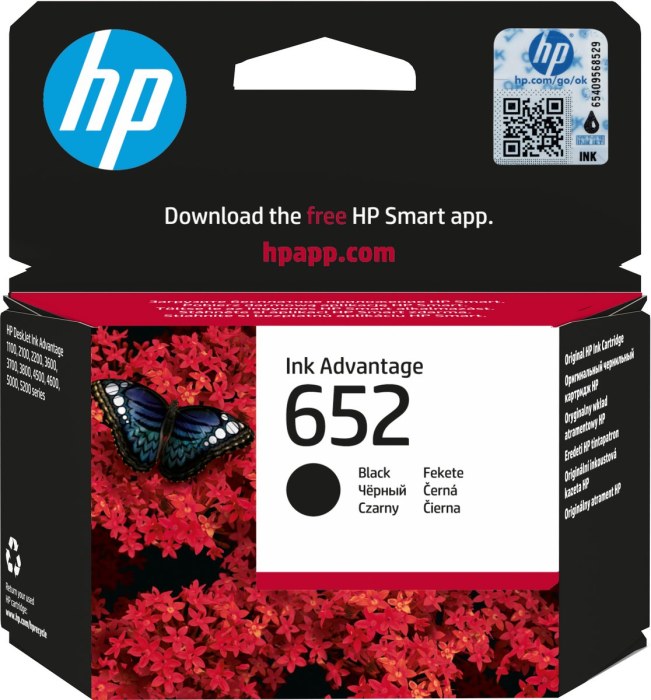 HP 652 - Inkcartridge / Zwart / Blister (F6V25AE)