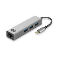 ACT AC7055 | 3-Poorts USB-C 3.2 USB 3.0 Hub | Gigabit Ethernet Poort