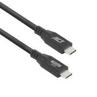ACT | USB 3.0 Kabel | 10Gbps | 60W | USB-C naar USB-C | 2m | Zwart