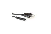 ACT AK5020 | 1,5 m Stroomkabel (2-pin) | Euro Male (CEE 7/16) naar C7 Female | Zwart