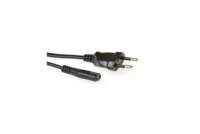 ACT AK5020 | 1,5 m Stroomkabel (2-pin) | Euro Male (CEE 7/16) naar C7 Female | Zwart