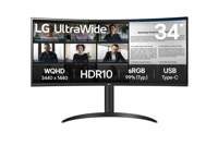 LG 34WR55QK-B | 34" Curved Ultrawide | 3440 x 1440 | Wide Quad HD | Zwart | Power Delivery | USB hub"
